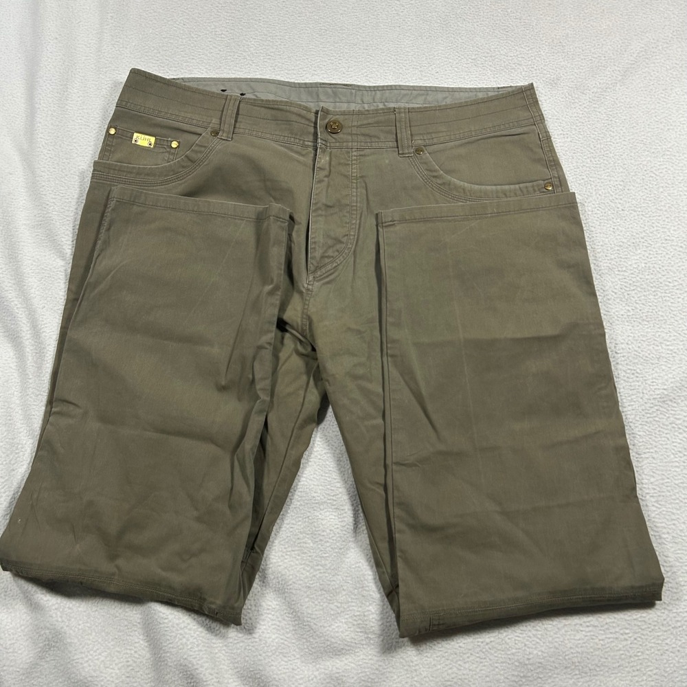 Kuhl Canvas Pants Mens 38x32 Olive Green Hiking Heavyweight Cotton Fade